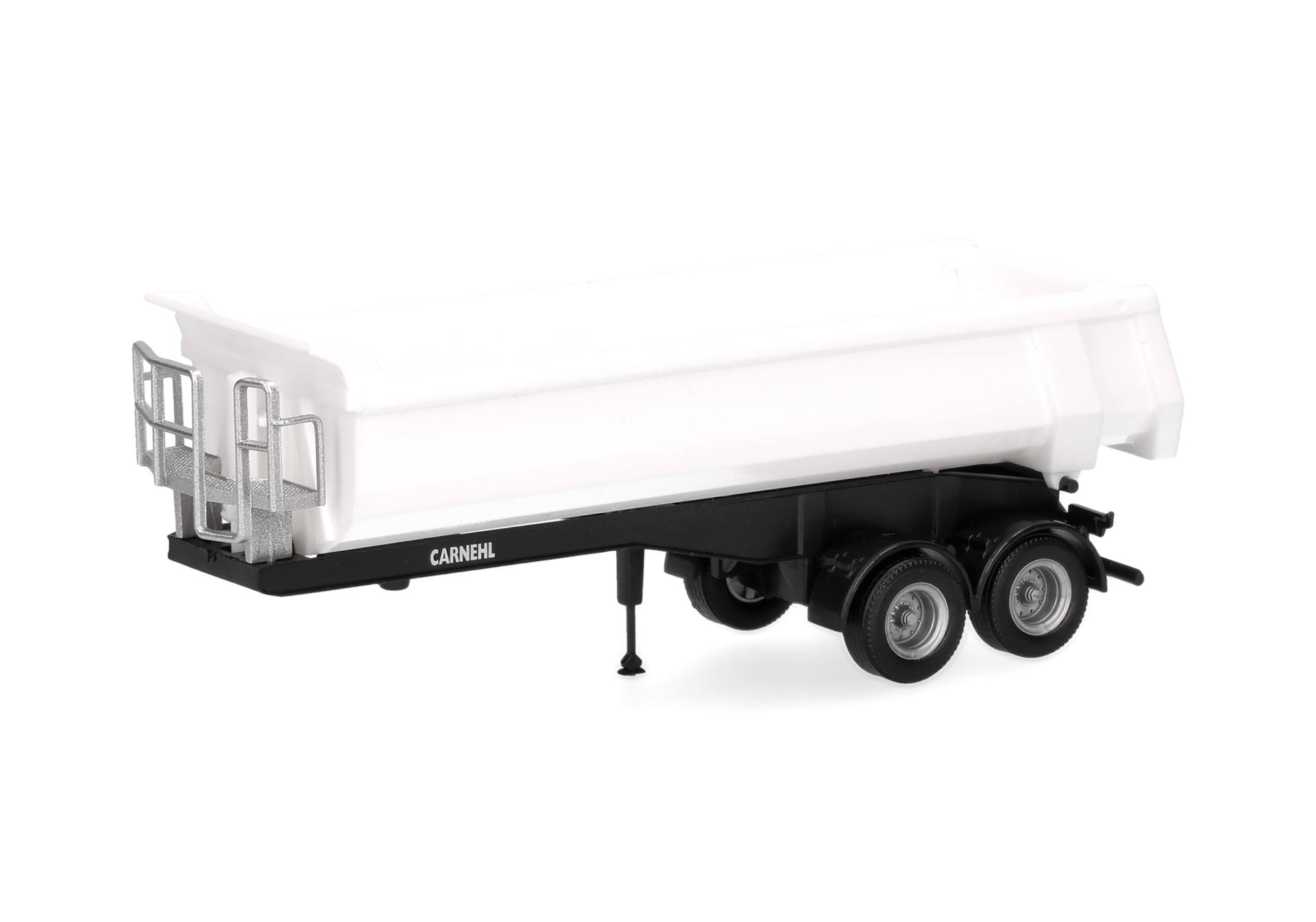 dump trailer, flatbed trailer, truck trailer, white trailer, dual-axle trailer