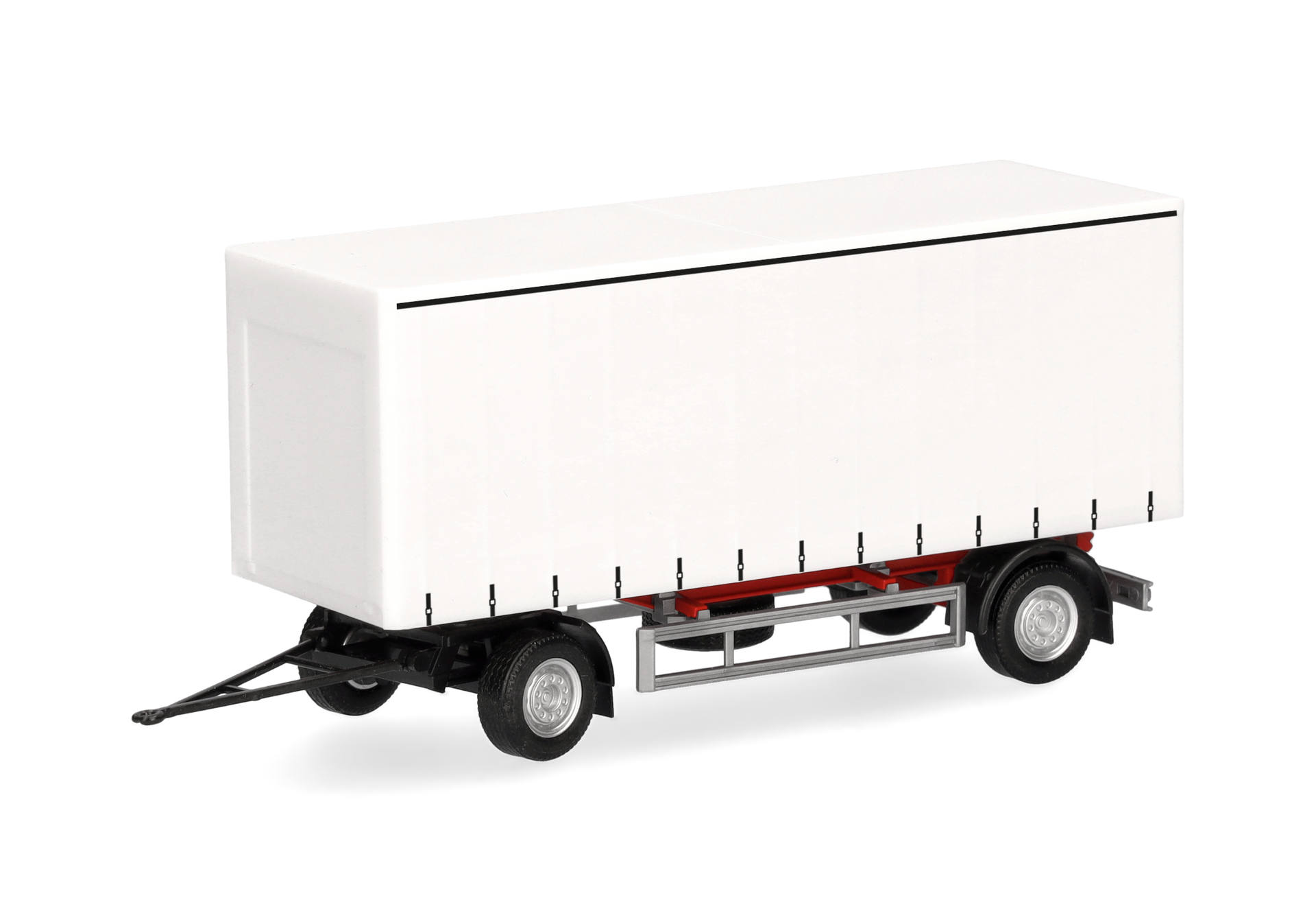 box trailer, tri-axle, white cargo, model truck, flatbed side rails