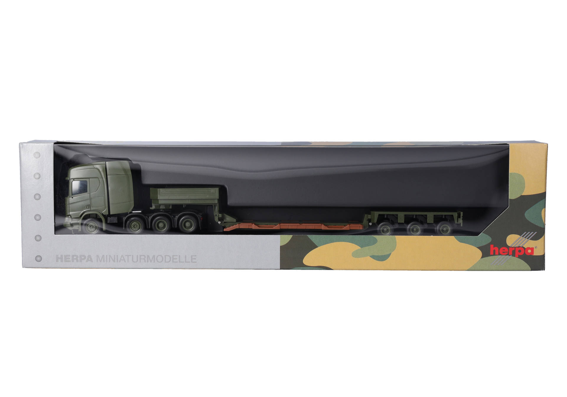 Lastwagenmodell, Sattelzug, Spielzeug-LKW, Flachbett-Auflieger, Militärgrün