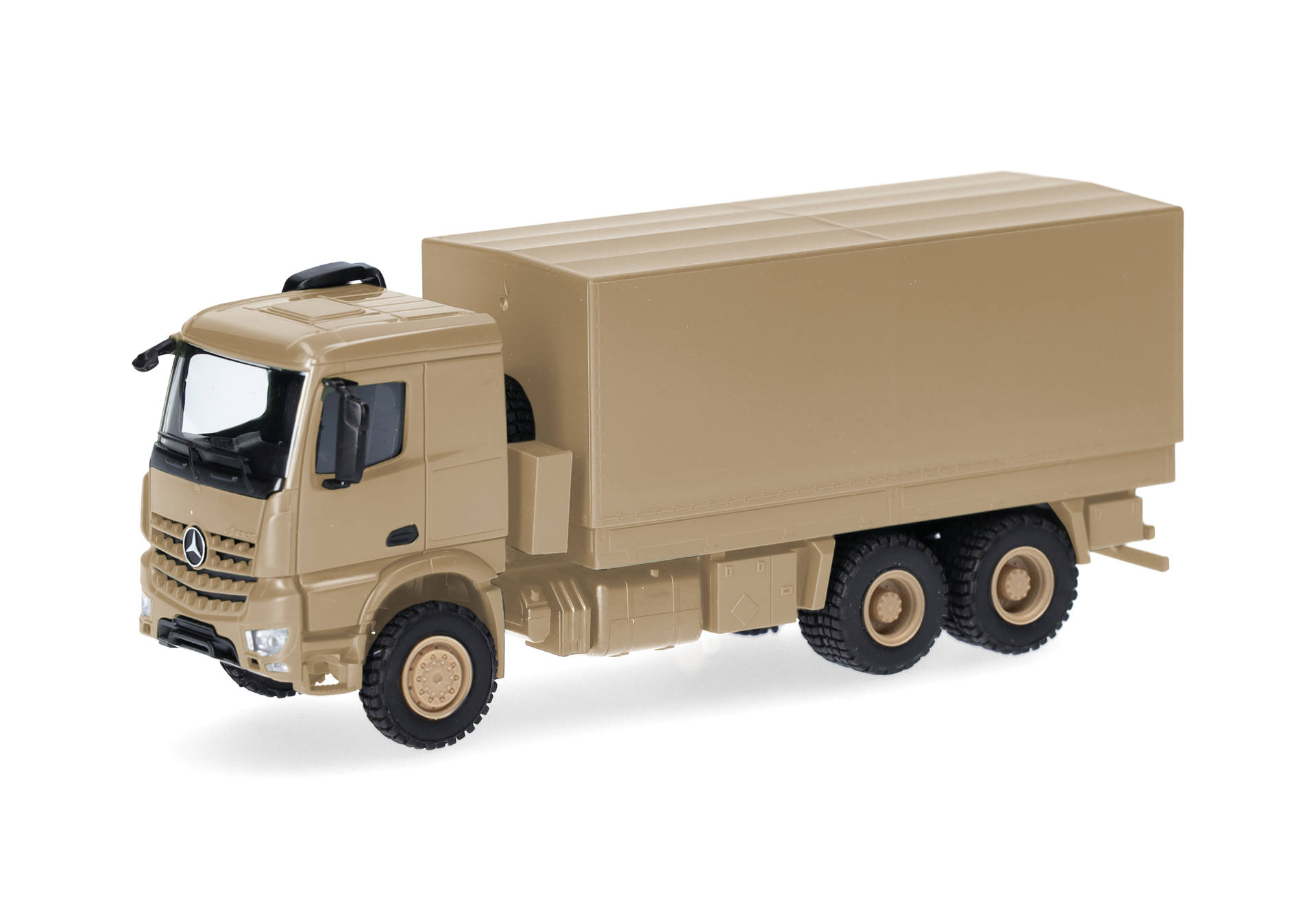 Mercedes-Benz Arocs 6x6 flat bed truck, sand beige undecorated
