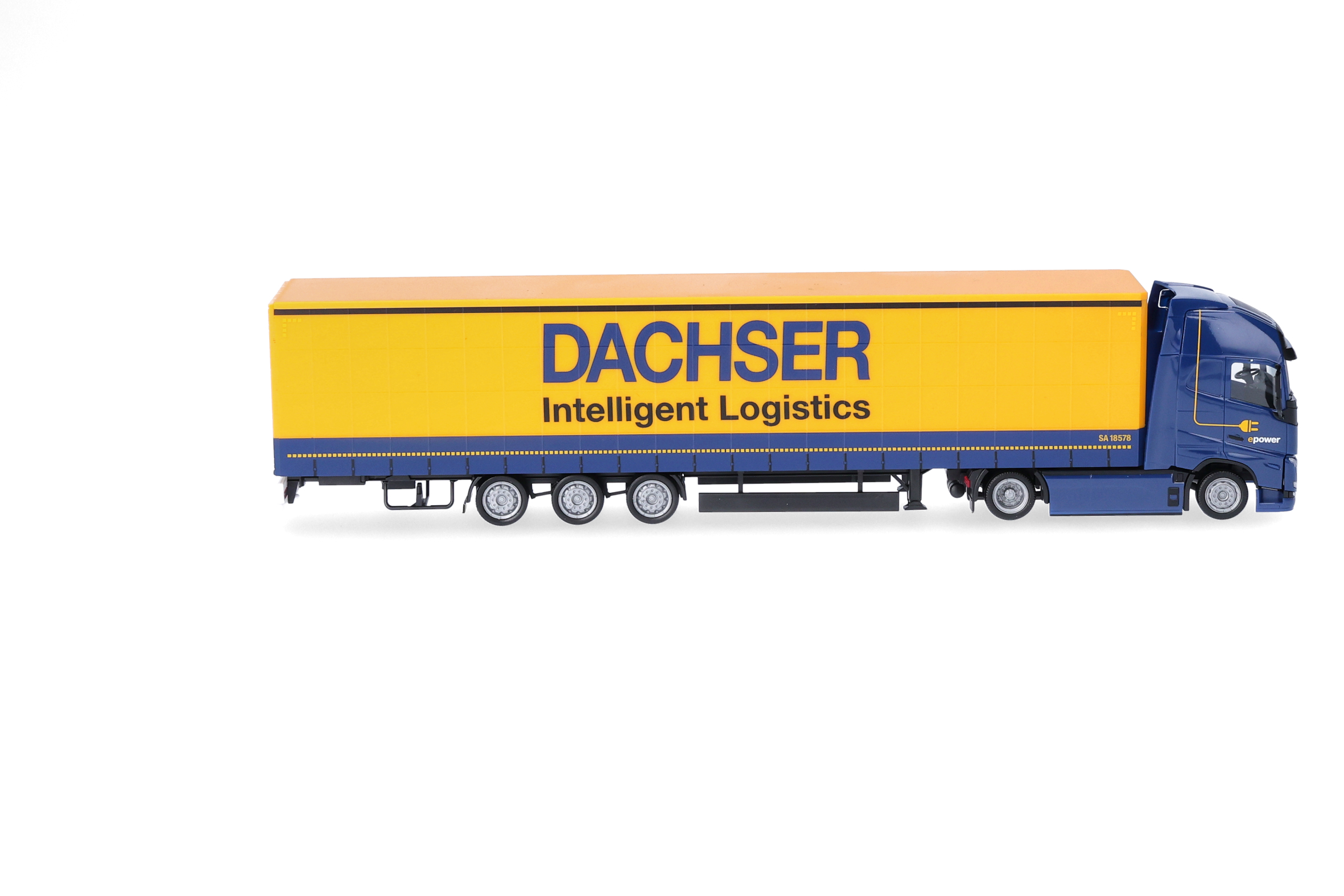 truck, trailer, semi-trailer, blue-yellow, logistics