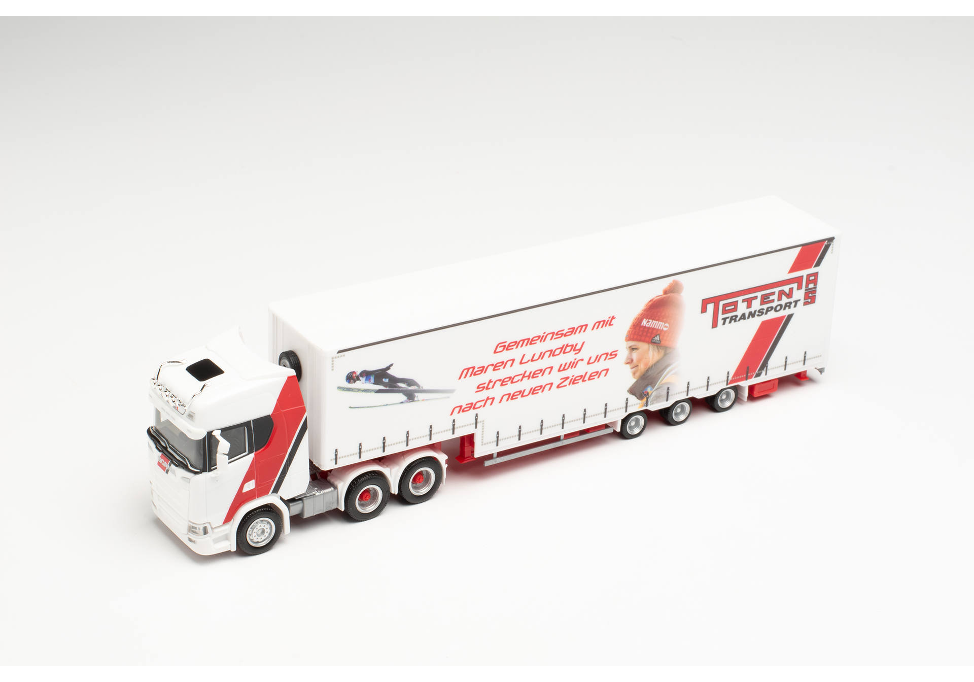 Scania CS 20 high roof 6×4 Meusburger semitrailer "Toten Transport / Maren Lundby"
