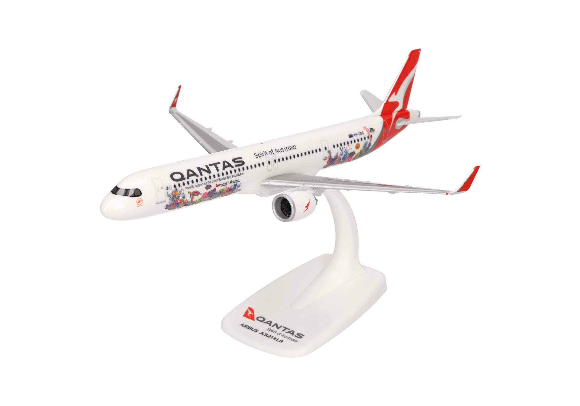 model airplane, airliner, Qantas, decorative aircraft, model stand