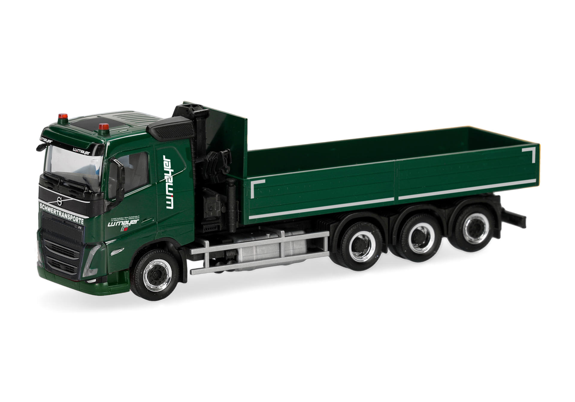 Volvo FH 2020 flat roof flat bed trailer 4axles with loading crane "Mayer Zweibrücken"
