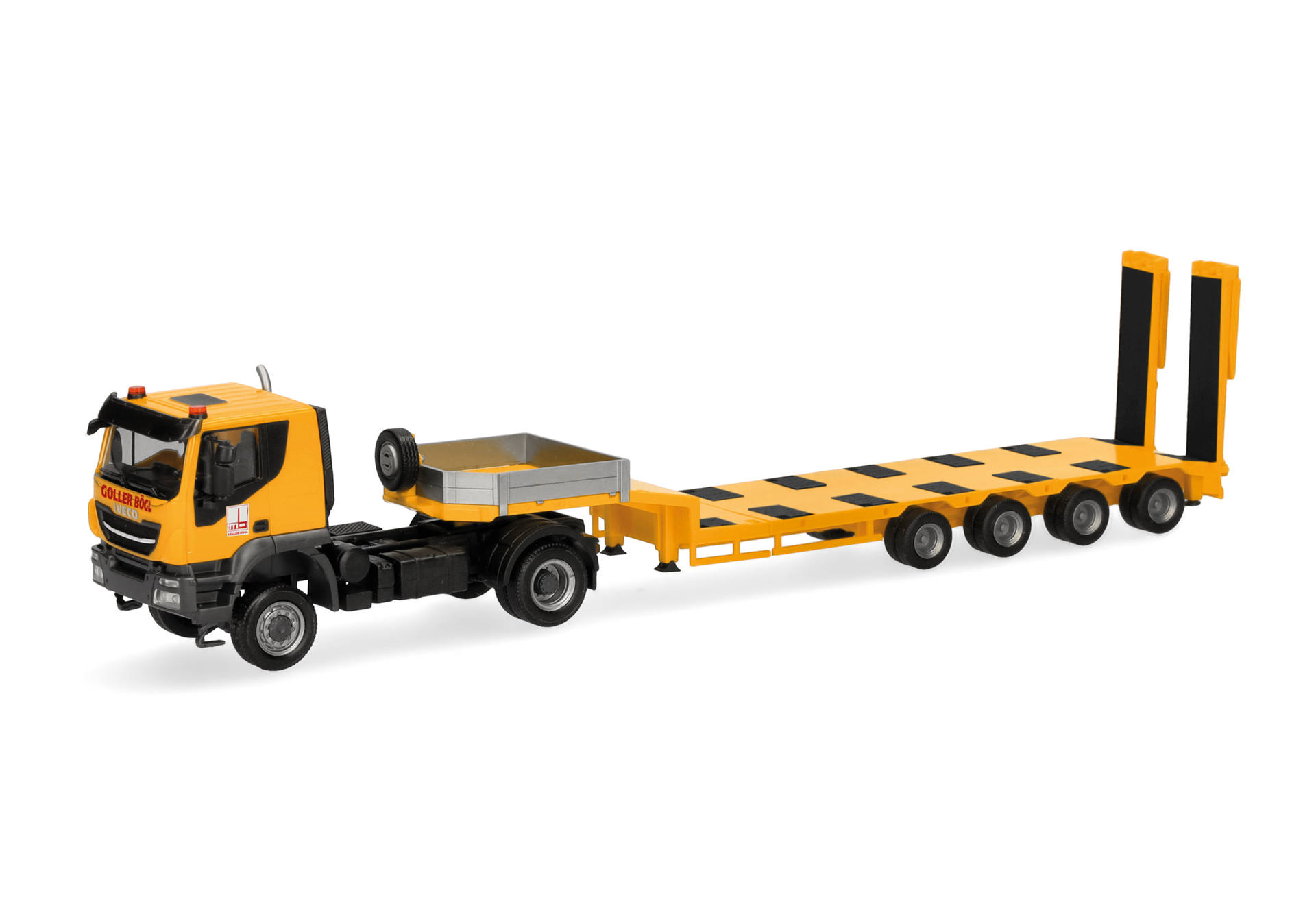 Iveco Trakker semi low-boy semitrailer "Goller Bögl" (Italy/Bressanone)