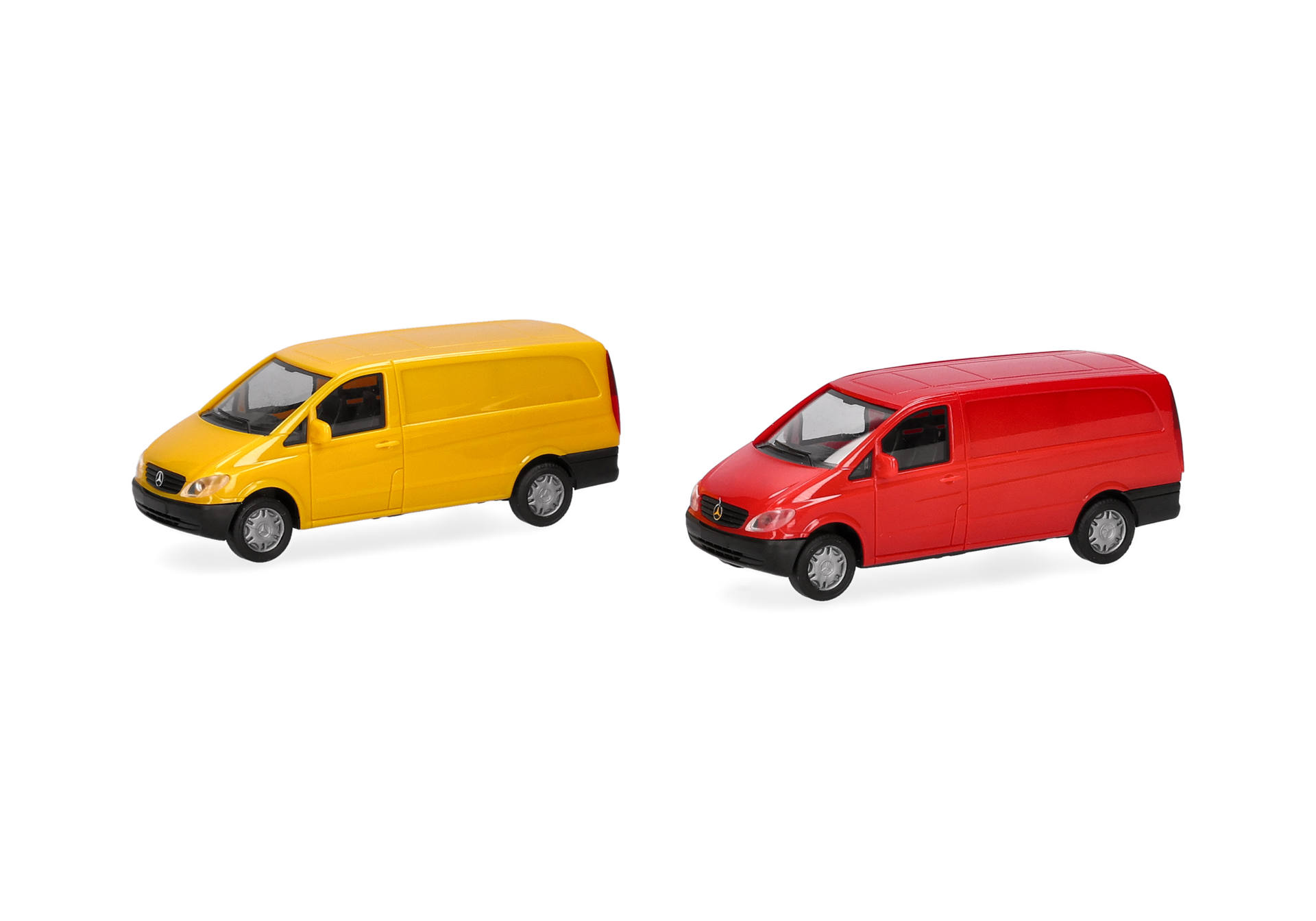 Herpa MiniKit: Mercedes-Benz Vito transporter, broom yellow/red