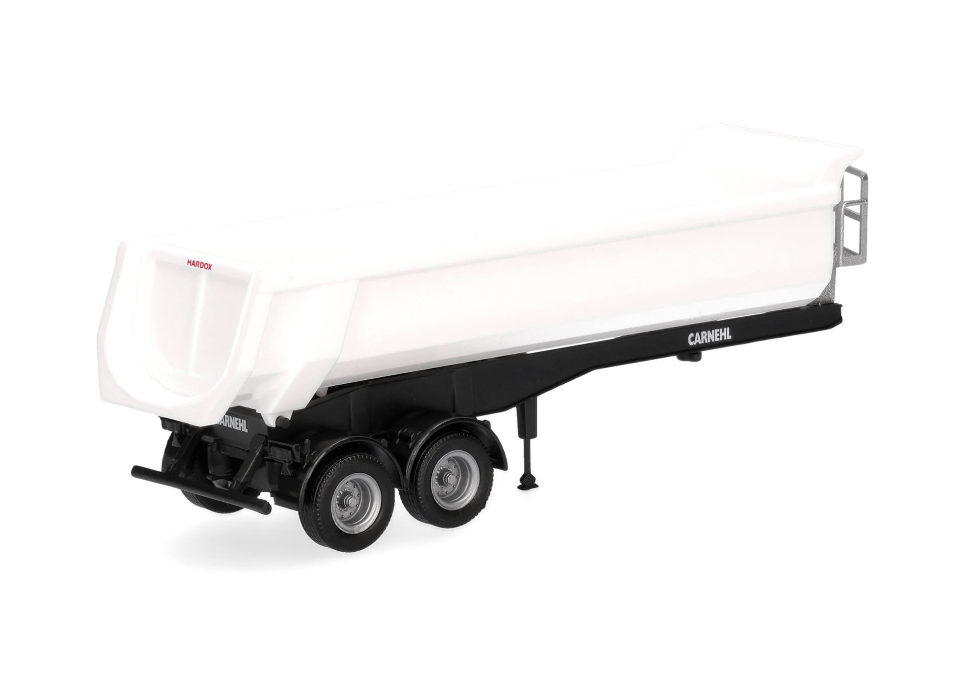 truck trailer, dump truck, white trailer, model vehicle, suspension wheels