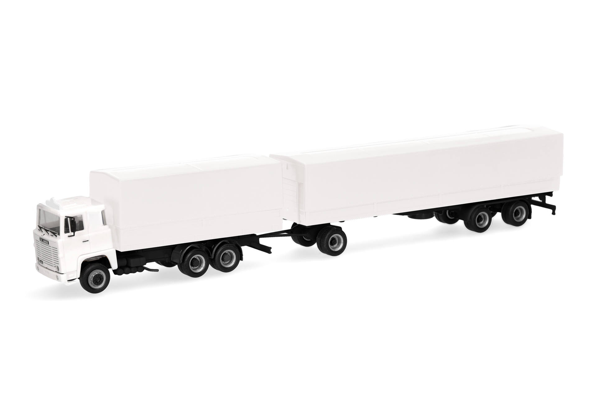 Scania 141 Planen-Hängerzug, weiß