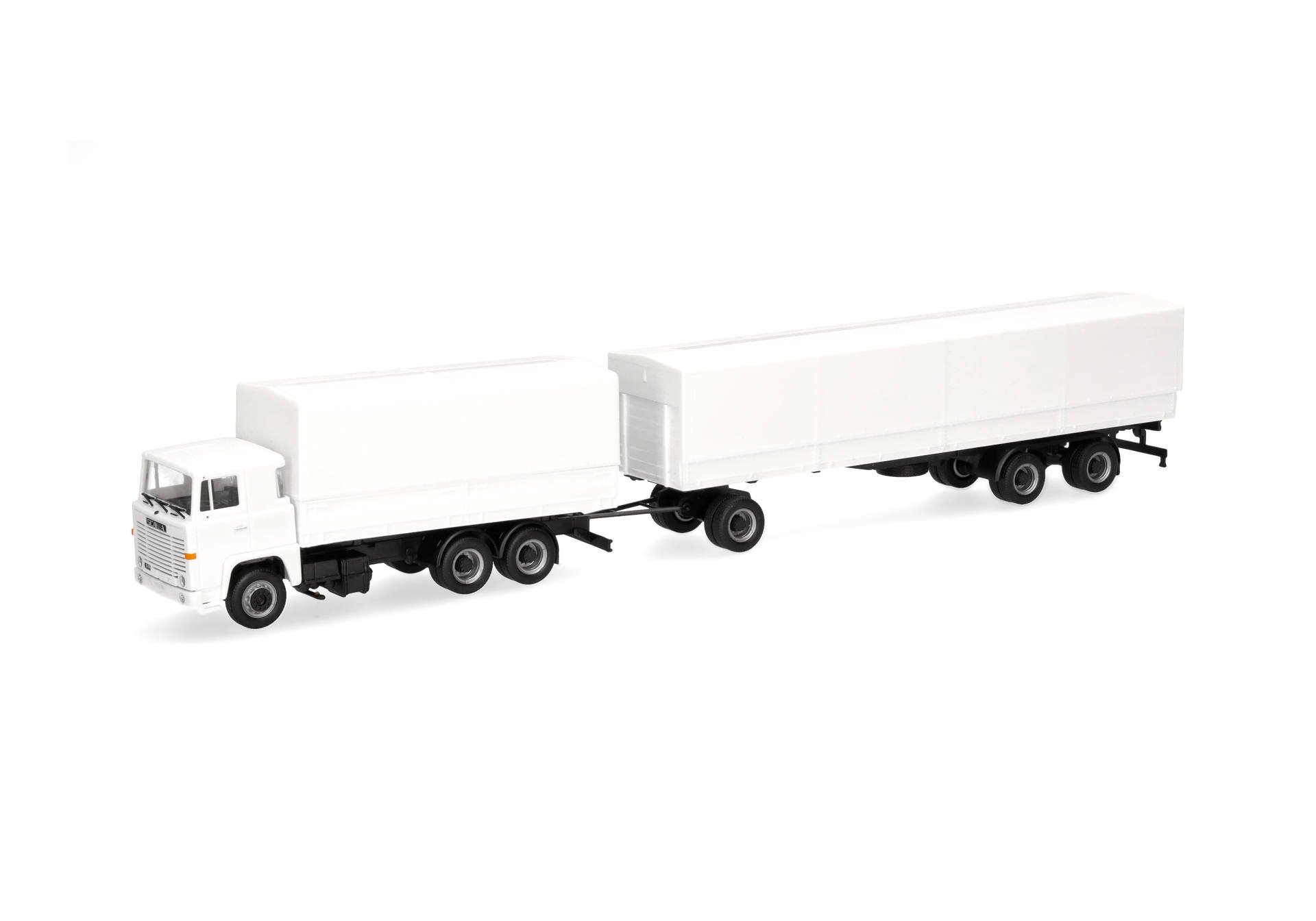 truck, tractor-trailer, semi, white, model