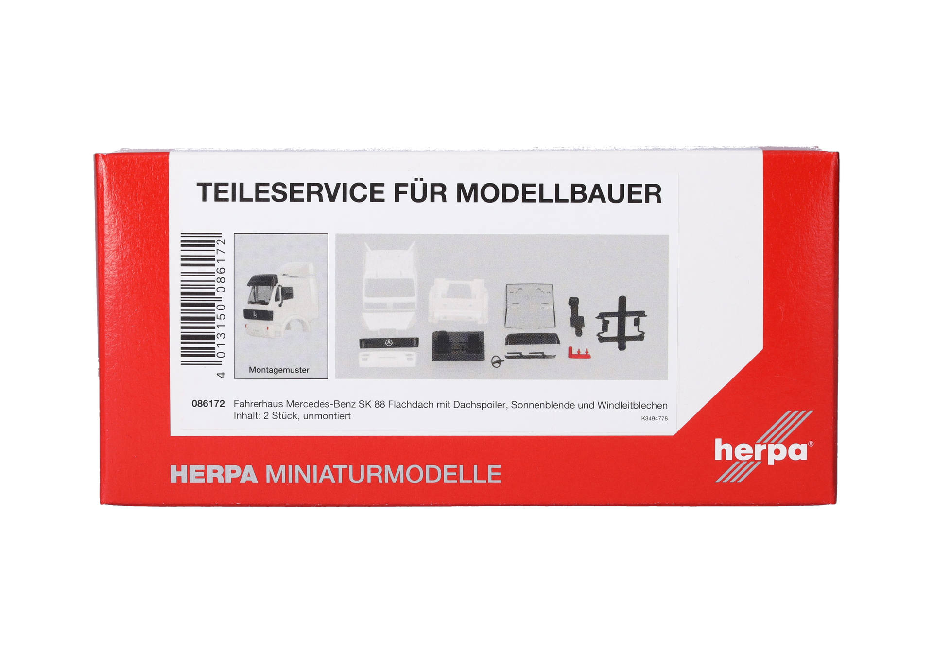 Parts Service: Mercedes-Benz SK88 flat roof with skirting, white (2 pieces)