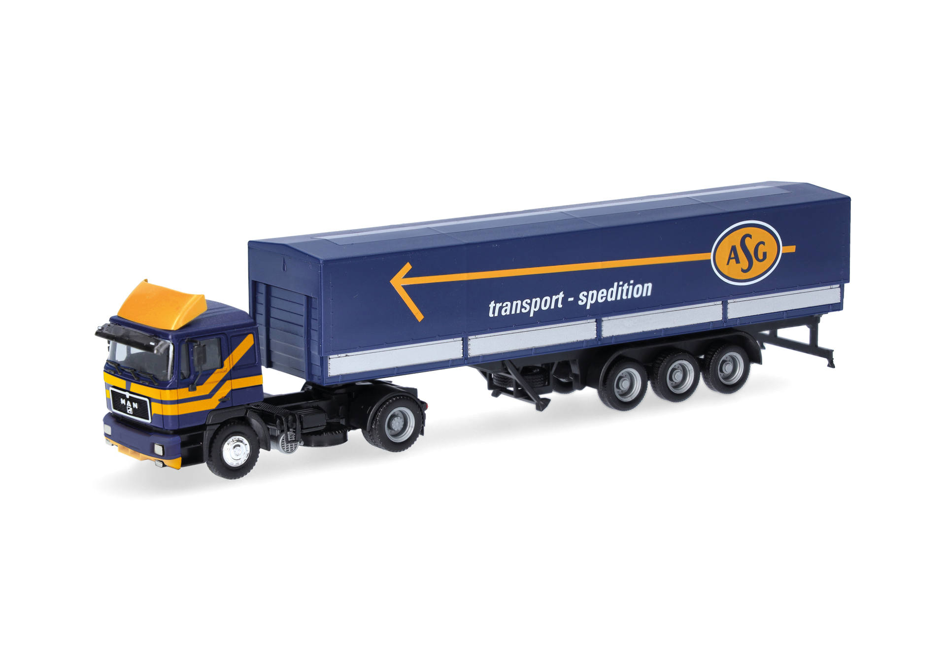 MAN F90  canvas semitrailer truck "ASG" (Schweden)