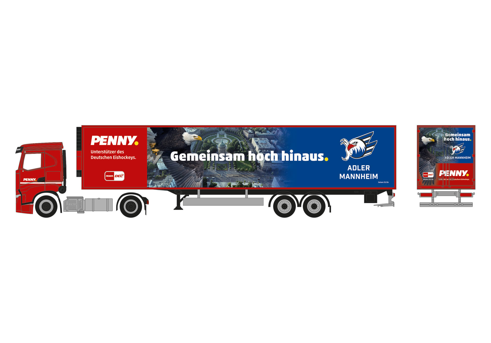 Iveco S-Way Kühlkoffer-Sattelzug "PENNY DEL / Adler Mannheim"