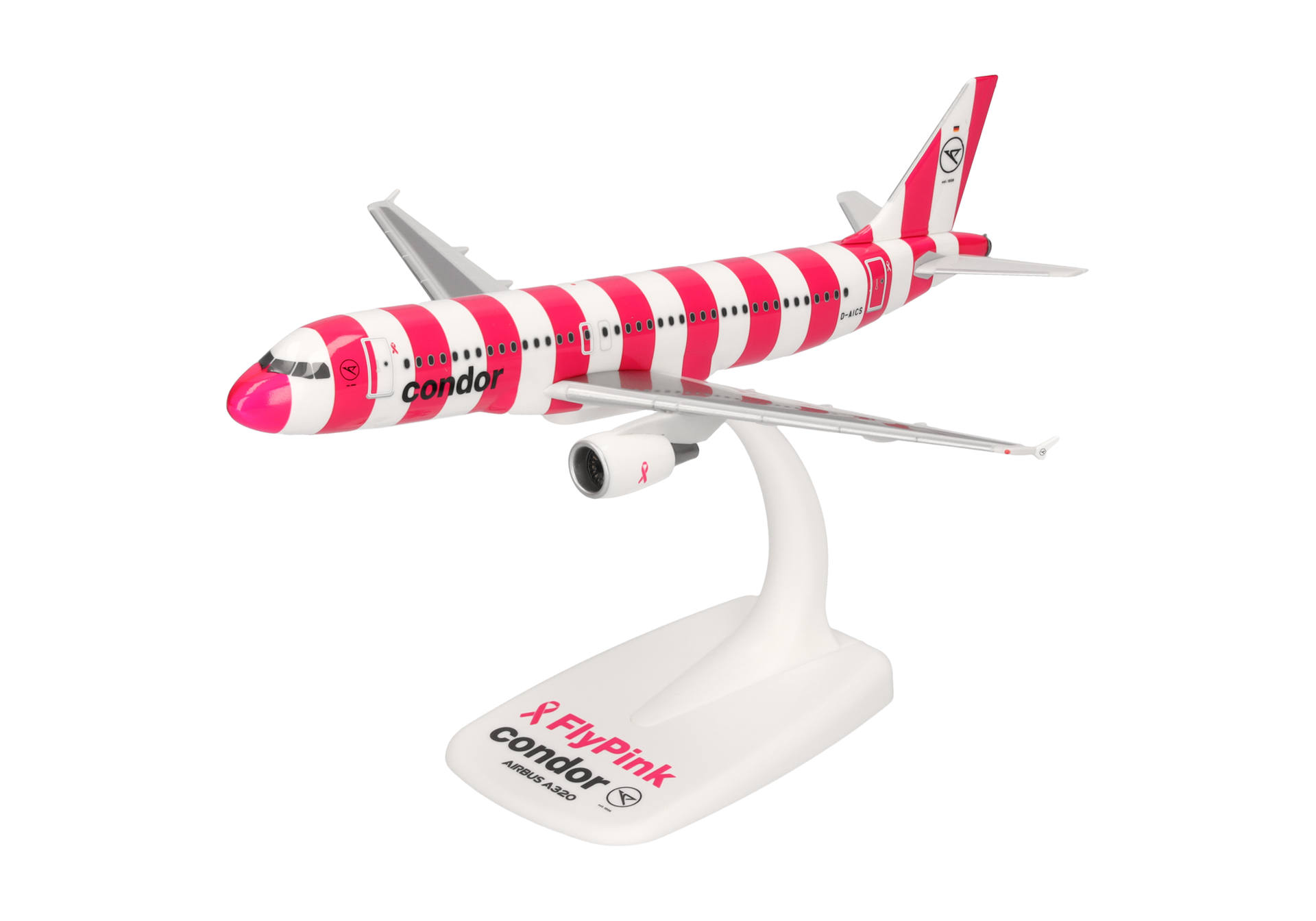 airplane model, flight sim, pink pattern, CONCOR, display stand