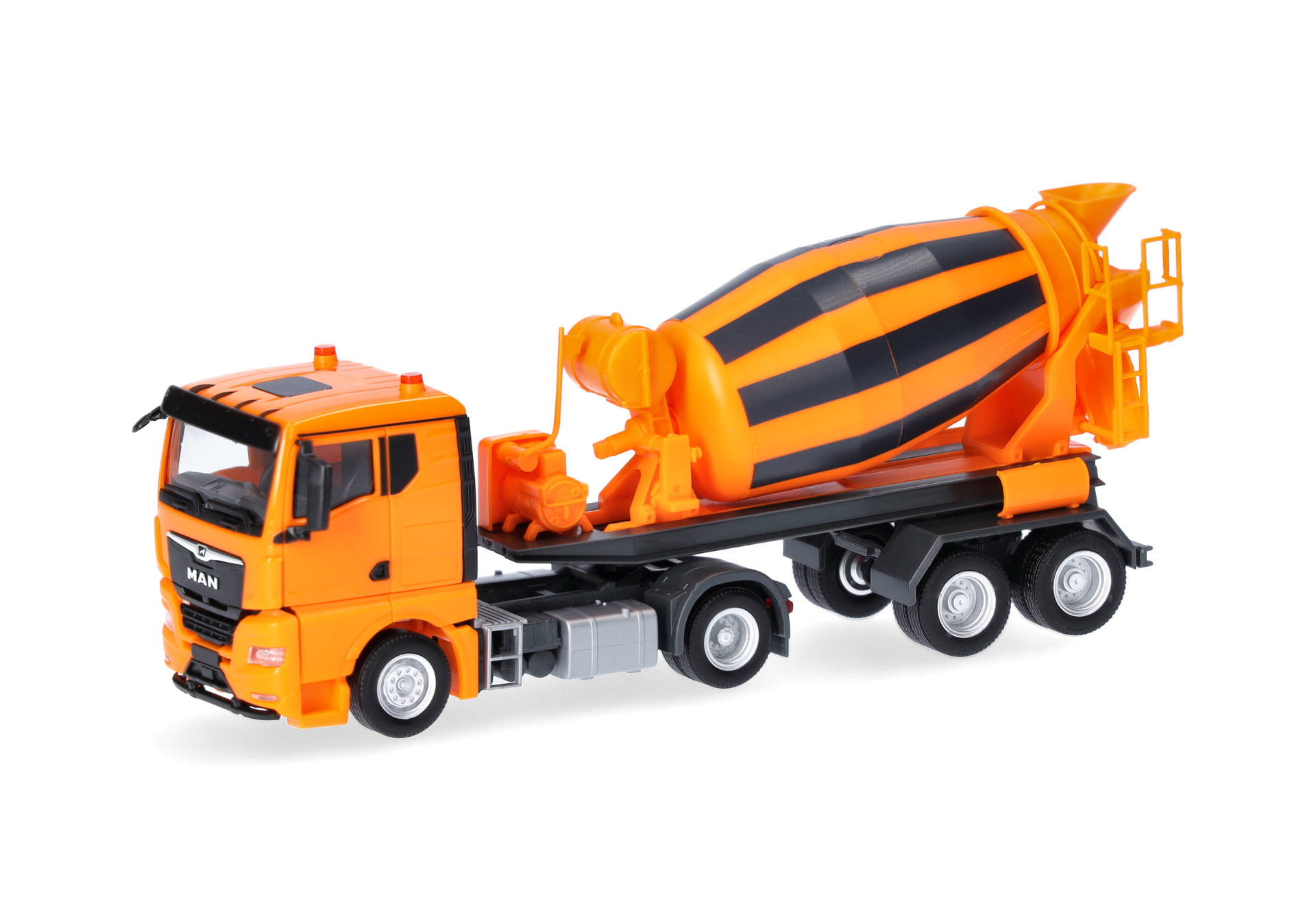 cement mixer, toy truck, orange, construction, vehicle