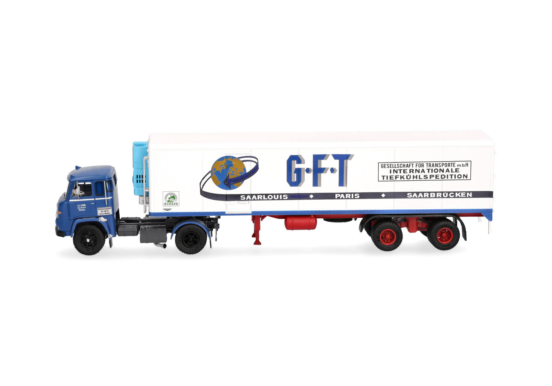 Scania Vabis LB 76 refrigerated box semitrailer truck "GFT Wetzlar" (Hesse/Wetzlar)