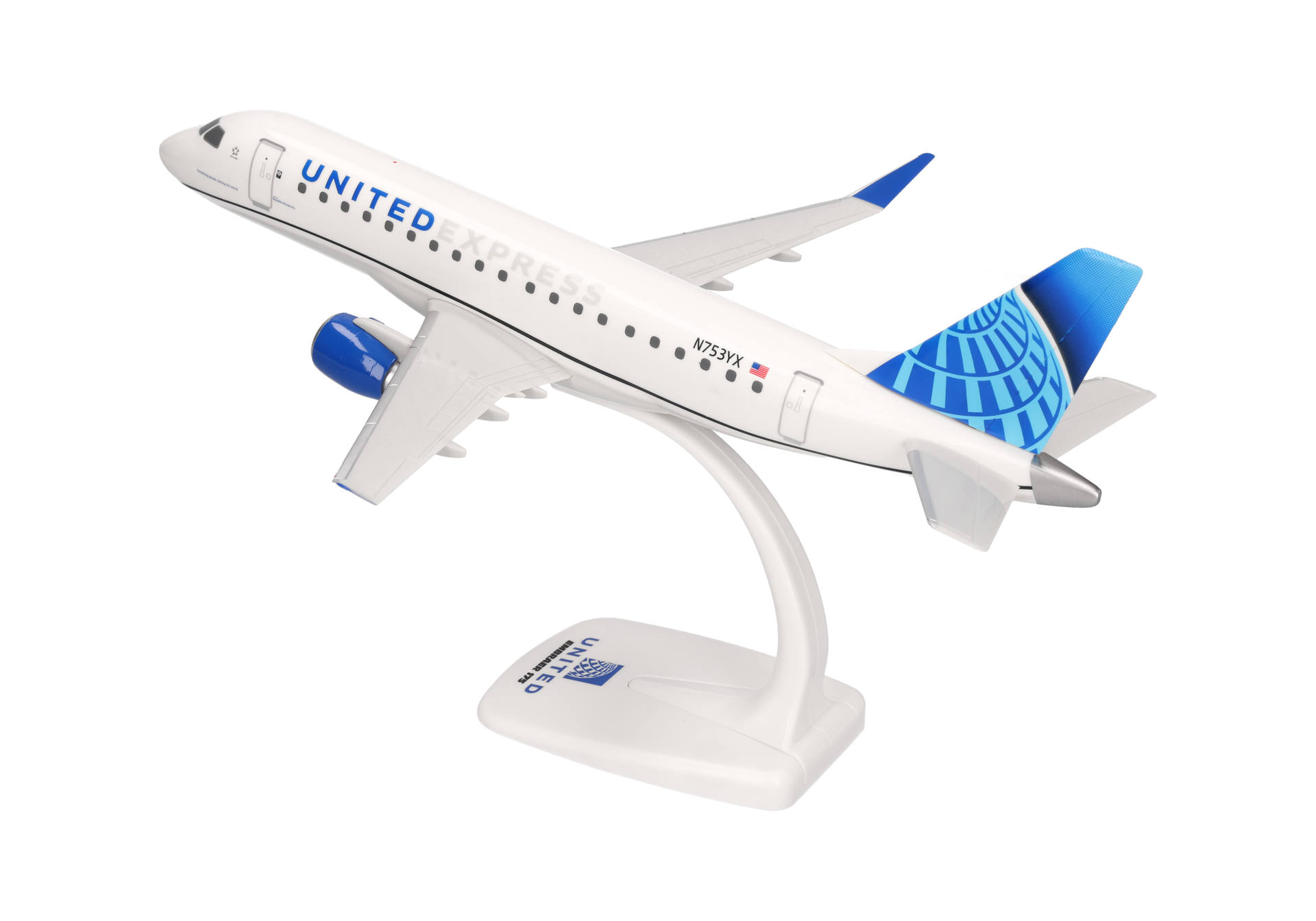 airplane, model, display stand, white, blue